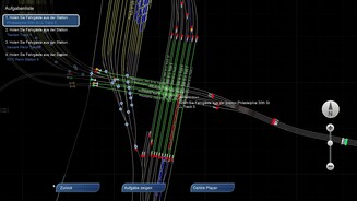 Train Simulator 2013Die zoombaren Gleispläne erleichtern das Rangieren. Sie können Weichen entweder hier umstellen oder aus der Fahransicht.