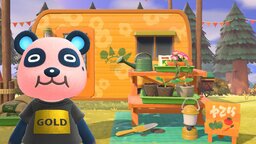 Panda-Bewohner aus Animal Crossing interagiert mit dem Mama Panda-Plüschtier und bricht uns damit das Herz