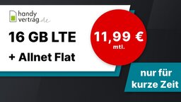 Nur bis Dienstag: 16 GB Datenvolumen zum Bestpreis von 11,99 Euro im Monat [Anzeige]
