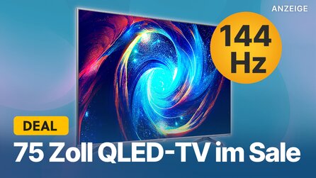 75 Zoll QLED 4K-TV im Amazon-Angebot: 144Hz-Fernseher jetzt fast 800€ günstiger schnappen!