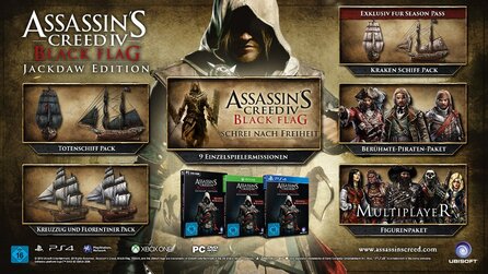 Assassins Creed 4: Black Flag - Ubisoft bringt »Jackdaw Edition« mit sieben DLCs in den Handel