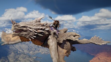 Crimson Desert-Spieler fliegt im Heißluftballon und der Drache bringt den kurzerhand zum Platzen: Hat wohl ein Eifersuchtsproblem