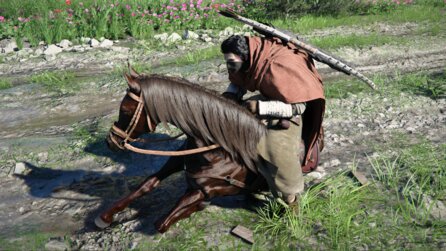 In Crimson Desert könnt ihr auf GTA machen und mit eurem Pferd stylisch driften - und für eine Challenge ist das sogar ziemlich praktisch