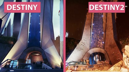 Destiny gegen Destiny 2 - Der Turm im Vorher-nachher-Vergleich
