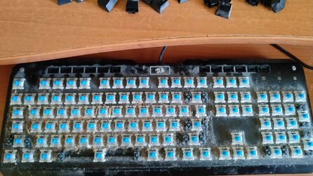 Teaserbild für Spieler zockt 7 Jahre mit derselben Tastatur, zeigt das Drecksmonster und wie er es säubert
