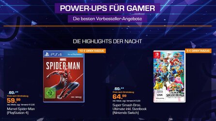 Bis zu 10€ Vorbesteller-Bonus auf Top-Titel - Power-Ups auf Saturn.de