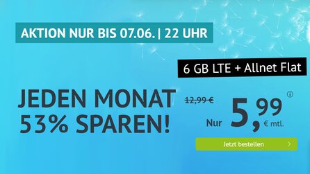 Handyvertrag – Jetzt 6 GB LTE + SMS- + Telefon-Flat für 5,99€ im Monat holen [Anzeige]