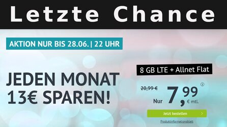 Letzte Chance – Handyvertrag mit 8 GB LTE + SMS- + Allnet-Flat für 7,99€ [Anzeige]