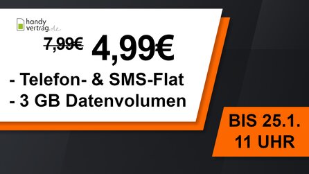 Handyvertrag - Nur bis Dienstag: Allnet-Flat + 3 GB LTE für 4,99€ im Monat [Anzeige]