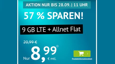 Günstiger Handytarif – Jetzt Allnet-Flat und 9 GB LTE für 8,99€ im Monat holen [Anzeige]