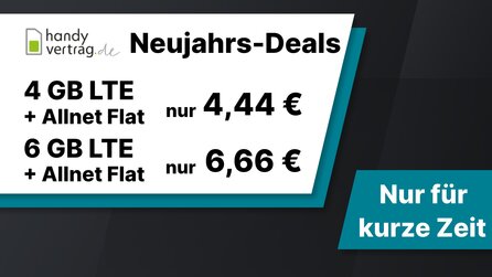 Neujahrs-Deals: 4 GB Datenvolumen und mehr im Angebot bei handyvertrag.de [Anzeige]