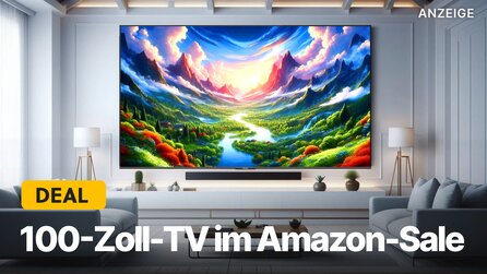 Teaserbild für Gigantischer QLED-TV im Amazon-Angebot: 100 Zoll 4K-Fernseher mit 144Hz jetzt zum Sparpreis abstauben!