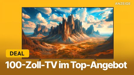 100 Zoll QLED 4K-Fernseher im Angebot: Bei Amazon könnt ihr diesen riesigen 144Hz-TV jetzt zum absoluten Schnäppchenpreis abstauben!