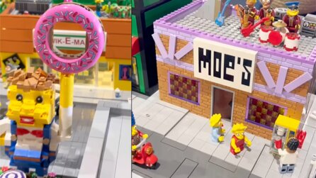 Sogar mit brennendem Reifenberg: LEGO-Fan baut Springfield aus der Simpsons-Serie detailliert nach