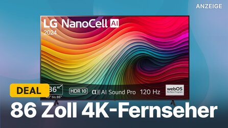 86 Zoll LG 4K-TV im Angebot: Brandneuer 120Hz-Fernseher schon jetzt 1100€ günstiger bei Amazon!