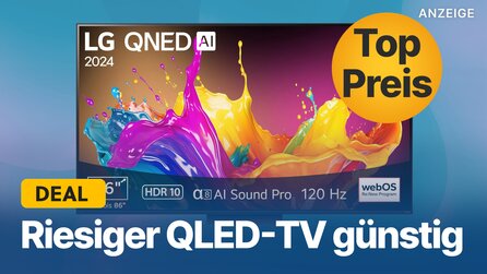 Teaserbild für QLED-TVs mit bis zu 86 Zoll im Angebot: Riesige 4K-Fernseher mit 120Hz jetzt bei Amazon zu Schnäppchenpreisen abstauben!