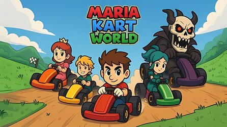 Es gibt eine ziemlich freche Mario Kart World-Kopie und sie heißt Maria äh...Marcus Kart World - kein Witz!