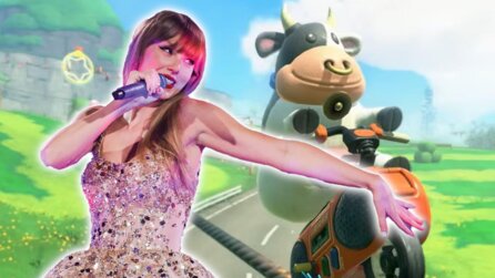 Mario Kart World: Hundertausende feiern gerade eine Kuh, die zu traurigen Taylor Swift-Songs durch die Spielwelt brettert