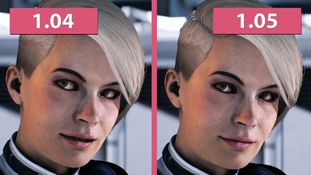 Mass Effect: Andromeda - Patch 1.05: Gesichtsanimationen und Augen im Vergleich zu Version 1.04