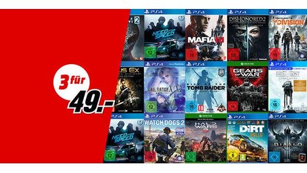 Drei zum Preis von 49 Euro oder 79 Euro - Besondere MediaMarkt-Angebote für PS4- und Xbox One-Spiele