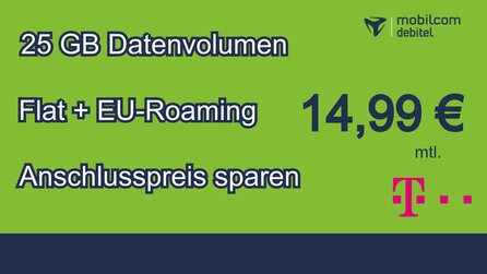 Mega-Deal: 25 GB Datenvolumen mit Flat im Telekom-Netz für nur 14,99 Euro mtl. [Anzeige]