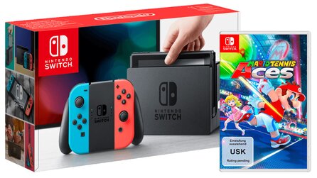 Nintendo Switch im Bundle mit Mario Tennis Aces für 339 Euro - Prospekt-Angebote von Saturn