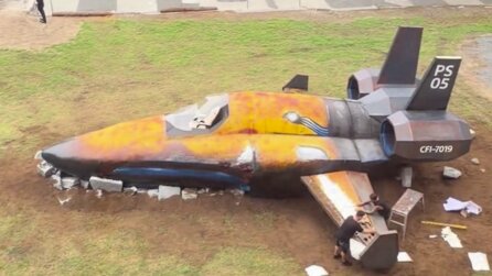 PlayStation-Fan ist auf der Arbeit, schaut aus dem Fenster und sieht, dass Sony direkt davor einen mysteriösen Jet hat abstürzen lassen – Community rätselt