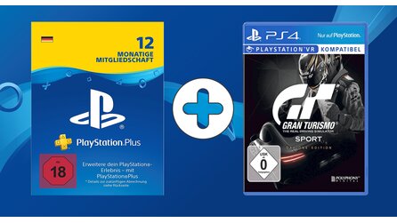 PS Plus 12 Monate mit Gran Turismo Sport für 55 Euro - PS4 Slim 1 TB im Bundle + weitere PS4-Angebote