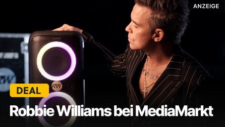 Robbie Williams verkauft jetzt eigene Soundsysteme bei MediaMarkt: Soundbar, Kopfhörer + Lautsprecher passend zum neuen Album!