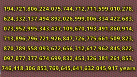 RollerCoaster Tycoon 2-Spieler baut Achterbahn-Fahrt, die 194 Quattorseptuagintilliarden Jahre dauert und sprengt damit die Grenzen des Möglichen