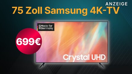 Nur für 24 Stunden: Samsung 4K-Fernseher mit 75 Zoll für nur 699€ im Angebot