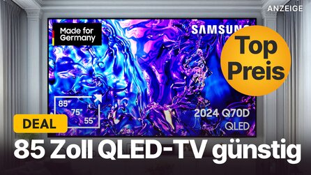 85 Zoll QLED 4K-Fernseher im Angebot: Schnappt euch diesen gewaltigen Samsung-TV jetzt fast 1000€ günstiger bei Amazon!