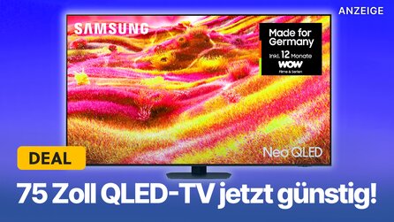 Teaserbild für 75 Zoll Samsung QLED 4K-TV im Angebot – Fast 2500€ Rabatt: Diesen 165Hz-Fernseher gibt’s nirgendwo sonst so günstig!