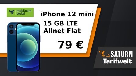 Saturn - jetzt iPhone 12 mini mit 15 GB Datenvolumen günstiger sichern [Anzeige]