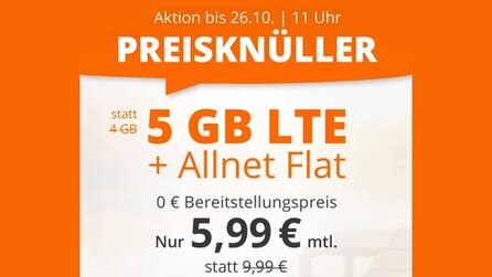 Nur bis Dienstag: Handyvertrag mit 5 GB LTE Datenvolumen zum Bestpreis [Anzeige]