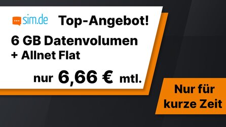 Günstiger Handyvertrag mit 6 GB Datenvolumen im Top-Angebot bei sim.de [Anzeige]