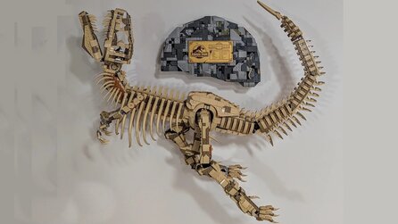 LEGO-Baumeister verpasst seinem T-Rex-Skelett die Todespose, in der diese auch in der Realität gefunden werden - verwendet dafür fast keine Zusatzteile