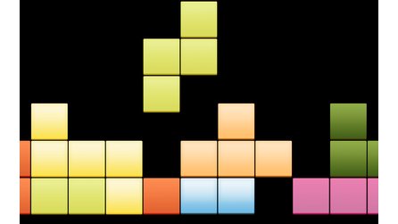 Tetris - Spielesession an der Fassade eines Hochhauses