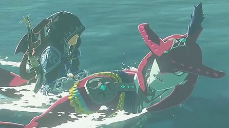 Zelda: BotW-Glitch lässt uns überall auf Prinz Sidon surfen - sogar an Land