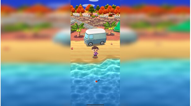 Animal Crossing: Pocket CampIn jedem Gebiet gibts andere Items. Am Strand könnt ihr fischen.