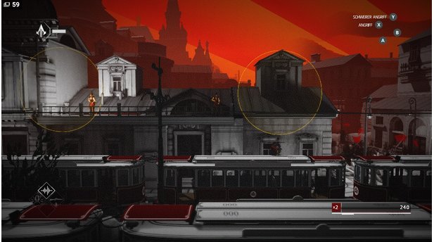 Assassins Creed Chronicles: RussiaDer Grafikstil zeichnet sich vor allem durch die grau-roten Farben und den Grieselfilter aus.