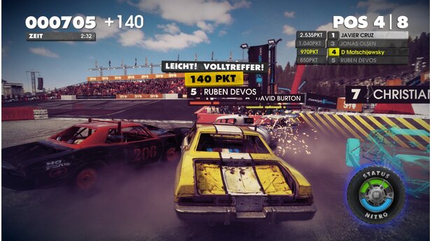 DiRT ShowdownNächstenliebe war gestern, zumindest in Dirt Showdown. Beim Destruction Derby zerlegen wir die Kontrahenten durch gezielte Rammattacken.