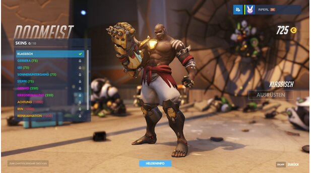 OverwatchDoomfists Skin Klassisch hat jeder.