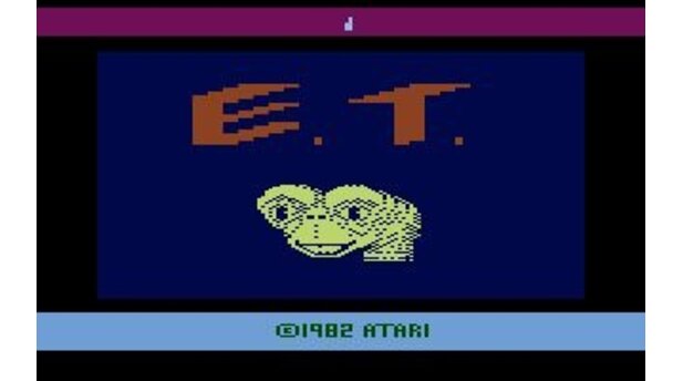 Der Titelbildschirm zum Lizenzdesaster E.T. The Extra-Terrestrial.