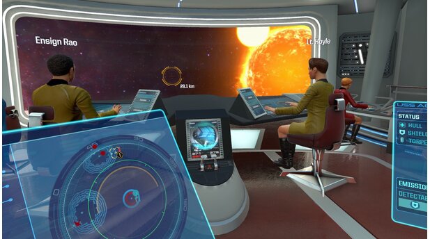 Star Trek: Bridge CrewVom Kapitänssessel aus schauen wir der Crew über die Schulter, in diesem Fall werden die Kameraden von der KI gesteuert.