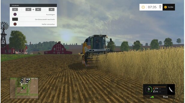 Landwirtschafts-Simulator 15Die Bauernatmosphäre fängt der Landwirtschafts-Simulator dank lizensierter Fahrzeuge und guter Lichtstimmung hervorragend ein.