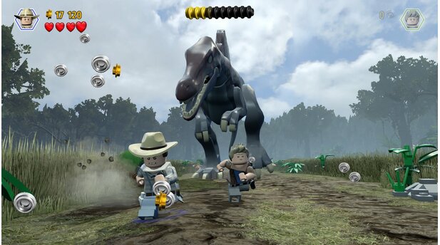 Lego Jurassic WorldAnfangs noch spaßig, später ermüdend: In Lego Jurassic World wird ständig geflüchtet, der Anspruch der entsprechenden Sequenzen liegt quasi bei null.