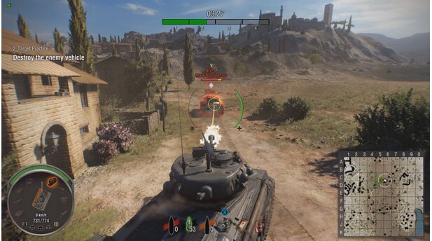 World of Tanks: Xbox One EditionIdeal für Einsteiger: Im Target-Practice-Modus schießen die KI-Gegner nicht zurück.