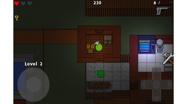 Zombie CubesAllein zu Hause in dunkler Nacht und Zombies vor der Tür: Da helfen nur noch Waffen und eine Werkbank (die verdächtig an Minecraft erinnert).