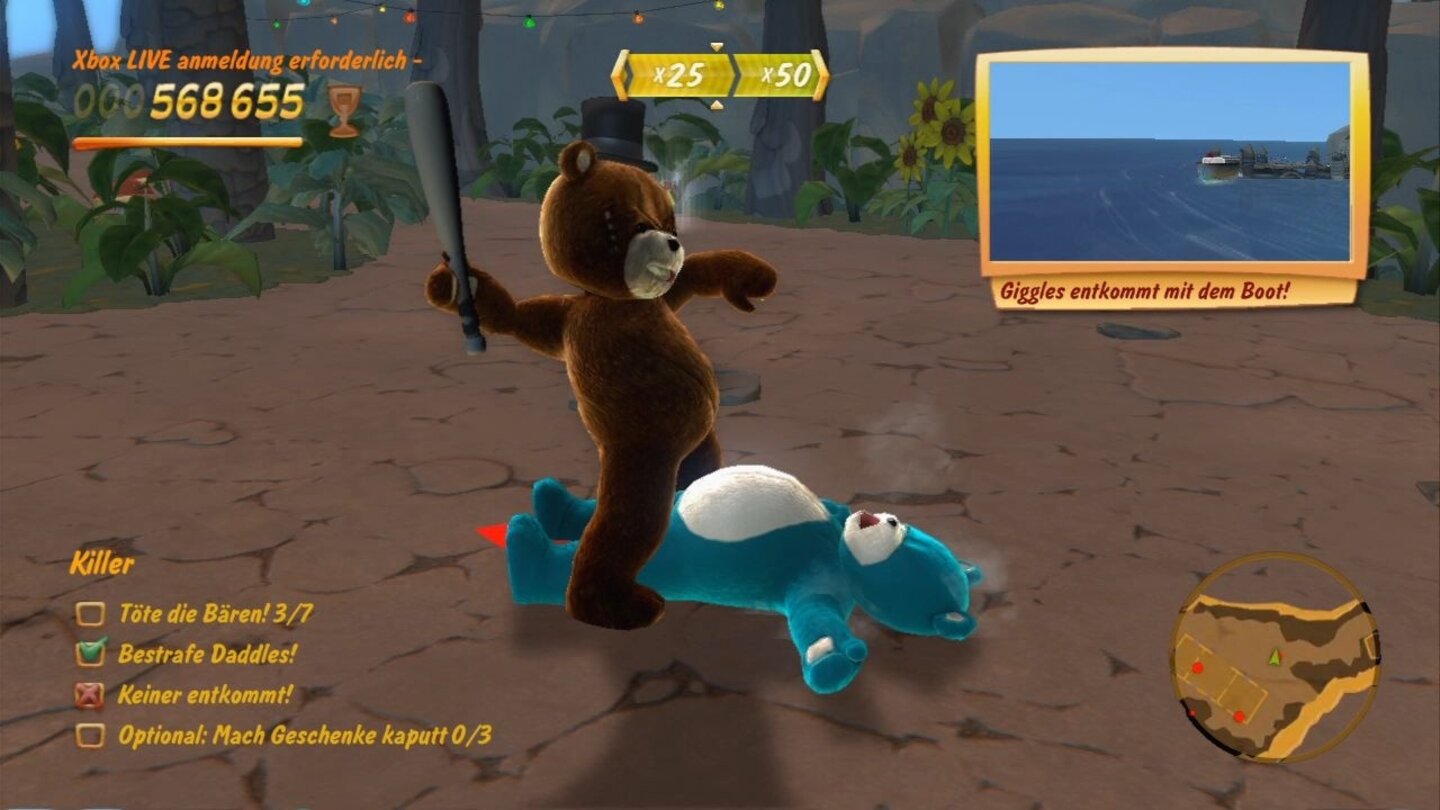 Flop: Naughty Bear (PS3, Xbox 360; 60%, GamePro 09/2010) Ganz und gar nicht witzig war die Technik von Naughty Bear. Weil das Spiel dann auch noch sehr schnell laaaangweilig wurde, gab es für die Plüschbären mit der Aggressionsstörung nix zu holen. Kein Bär zum Knuddeln und schon gar nicht zum Spielen!